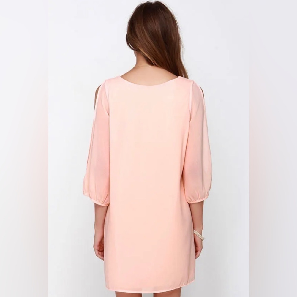 Lulus Shifting Dears Peach Long Sleeve Dress - New! - Picture 2 of 7